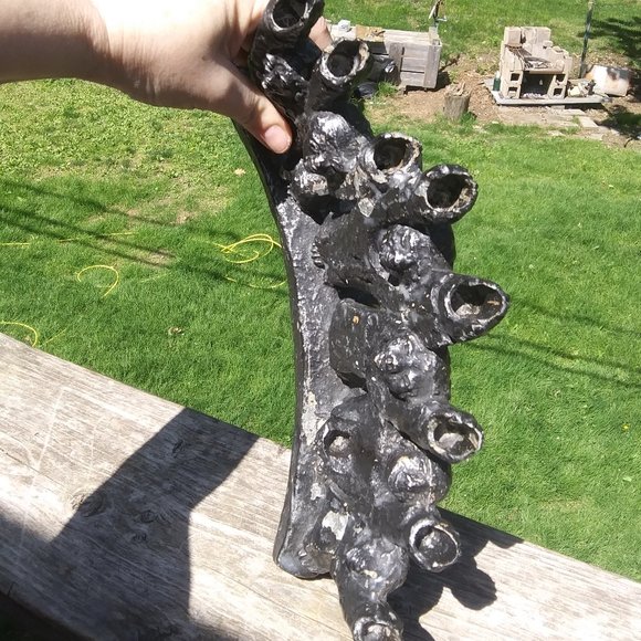 Vintage Brutalist Menorah hanukiah Ellen Lord Maccabees Cast Metal FLAWS - Picture 6 of 16